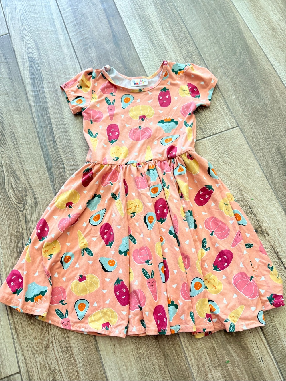 Dot Dot Smile Dress Fall Pumpkin Veggies Avacado - Size 5/6